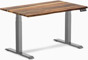 Desky Dual Hardwood Sit Stand Desk - Pheasantwood / 48 x 30 inches / Space Grey