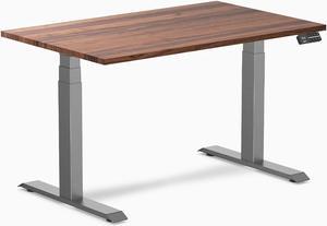 Desky Dual Hardwood Sit Stand Desk - Walnut / 48 x 30 inches / Space Grey