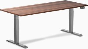 Desky Dual Hardwood Sit Stand Desk - Walnut / 72 x 30 inches / Space Grey