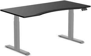 Desky Dual Ergo Edge Sit Stand Desk - Black / 59.1 x 29.5 inches / Grey