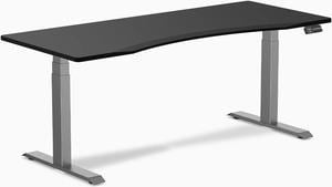 Desky Dual Ergo Edge Sit Stand Desk - Black / 70.9 x 29.5 inches / Space Grey