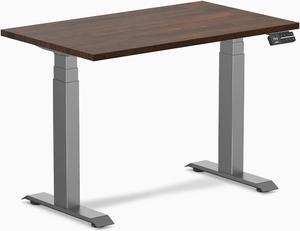 Desky Dual Mini Rubberwood Sit Stand Desk - Dark Walnut / 39.4 x 23.6 inches / Space Grey