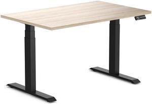 Desky Dual Laminate Sit Stand Desk - Classic Oak / 47.2 x 29.5 inches / Matte Black