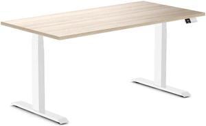 Desky Dual Laminate Sit Stand Desk - Classic Oak / 59.1 x 29.5 inches / White