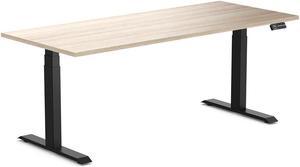 Desky Dual Laminate Sit Stand Desk - Classic Oak / 70.9 x 29.5 inches / Matte Black