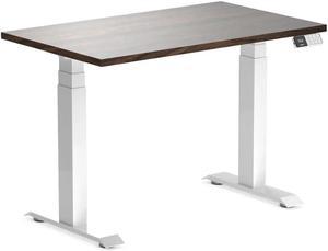 Desky Dual Mini Sit Stand Desk - Jarrah Legno / 40 x 24 inches / White