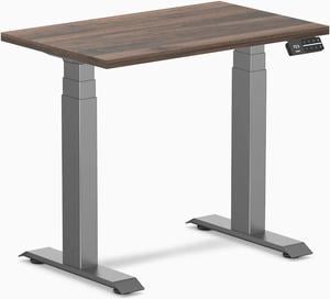 Desky Dual Mini Sit Stand Desk - Jarrah Legno / 32 x 20 inches / Space Grey