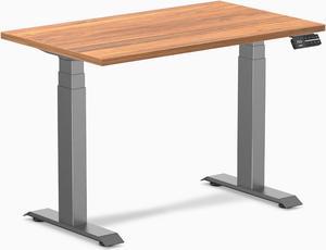 Desky Dual Mini Sit Stand Desk - Prime Oak / 40 x 24 inches / Space Grey