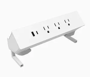 Desky On Desk Power Rail - White / Connecting Junction