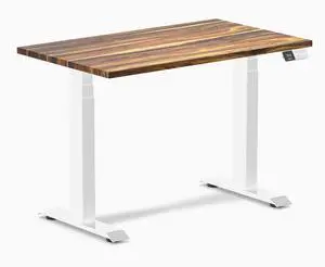 Desky Dual Mini Hardwood Sit Stand Desk - Pheasantwood / 40 x 24 inches / White Desky Dual Mini Hardwood Sit Stand Desk - Pheasantwood / 40 x 24 inches / White