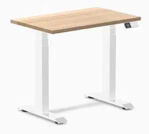 Desky Dual Mini Hardwood Sit Stand Desk - White Ash / 32 x 20 inches / White Desky Dual Mini Hardwood Sit Stand Desk - White Ash / 32 x 20 inches / White
