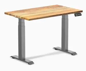 Desky Dual Mini Hardwood Sit Stand Desk - Teak / 40 x 24 inches / Space Grey Desky Dual Mini Hardwood Sit Stand Desk - Teak / 40 x 24 inches / Space Grey