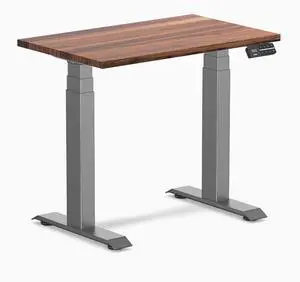 Desky Dual Mini Hardwood Sit Stand Desk - Walnut / 32 x 20 inches / Space Grey Desky Dual Mini Hardwood Sit Stand Desk - Walnut / 32 x 20 inches / Space Grey