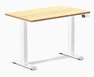 Desky Dual Mini Bamboo Sit Stand Desk - Bamboo / 40 x 24 inches / White Desky Dual Mini Bamboo Sit Stand Desk - Bamboo / 40 x 24 inches / White