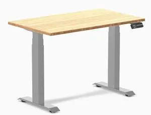 Desky Dual Mini Bamboo Sit Stand Desk - Bamboo / 39.4"x23.6" / Grey