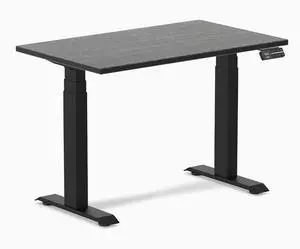 Desky Dual Mini Bamboo Sit Stand Desk - Dark Bamboo / 40 x 24 inches / Matte Black
