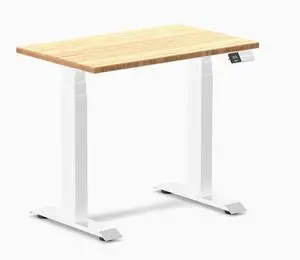 Desky Dual Mini Bamboo Sit Stand Desk - Bamboo / 32 x 20 inches / White Desky Dual Mini Bamboo Sit Stand Desk - Bamboo / 32 x 20 inches / White