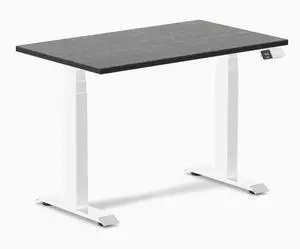 Desky Dual Mini Bamboo Sit Stand Desk - Dark Bamboo / 40 x 24 inches / White Desky Dual Mini Bamboo Sit Stand Desk - Dark Bamboo / 40 x 24 inches / White