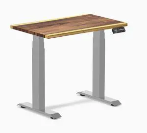 Desky Dual Mini Hardwood Sit Stand Desk - Saman / 32 x 20 inches / Grey Desky Dual Mini Hardwood Sit Stand Desk - Saman / 32 x 20 inches / Grey