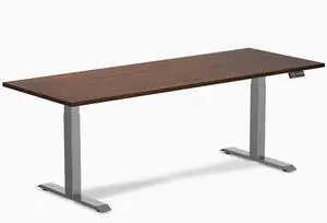 Desky Dual Rubberwood Sit Stand Desk - Red Walnut / 80 x 30 inches / Space Grey Desky Dual Rubberwood Sit Stand Desk - Red Walnut / 80 x 30 inches / Space Grey