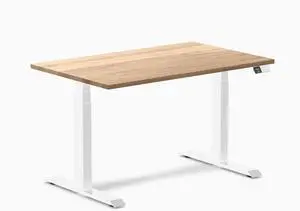 Desky Dual Hardwood Sit Stand Desk - White Oak / 48 x 30 inches / White