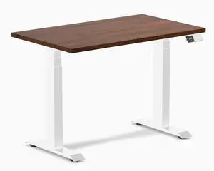 Desky Dual Mini Rubberwood Sit Stand Desk - Red Walnut / 40 x 24 inches / White Desky Dual Mini Rubberwood Sit Stand Desk - Red Walnut / 40 x 24 inches / White