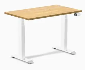 Desky Dual Mini Rubberwood Sit Stand Desk - Light Oak / 40 x 24 inches / White Desky Dual Mini Rubberwood Sit Stand Desk - Light Oak / 40 x 24 inches / White