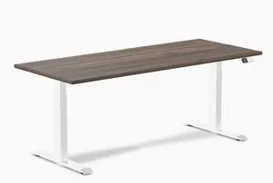 Desky Dual Laminate Sit Stand Desk - Jarrah Legno / 70.9 x 29.5 inches / White