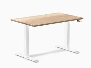 Desky Dual Hardwood Sit Stand Desk - White Ash / 48 x 30 inches / White