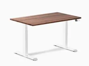Desky Dual Hardwood Sit Stand Desk - Walnut / 48 x 30 inches / White