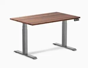 Desky Dual Hardwood Sit Stand Desk - Walnut / 48 x 30 inches / Space Grey Desky Dual Hardwood Sit Stand Desk - Walnut / 48 x 30 inches / Space Grey