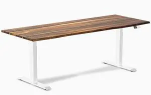 Desky Dual Hardwood Sit Stand Desk - Pheasantwood / 80 x 30 inches / White Desky Dual Hardwood Sit Stand Desk - Pheasantwood / 80 x 30 inches / White