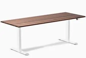 Desky Dual Hardwood Sit Stand Desk - Walnut / 80 x 30 inches / White Desky Dual Hardwood Sit Stand Desk - Walnut / 80 x 30 inches / White