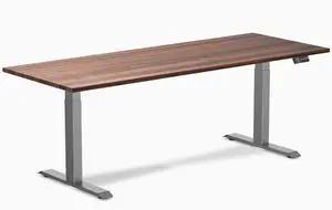 Desky Dual Hardwood Sit Stand Desk - Walnut / 80 x 30 inches / Space Grey Desky Dual Hardwood Sit Stand Desk - Walnut / 80 x 30 inches / Space Grey