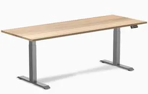 Desky Dual Hardwood Sit Stand Desk - White Ash / 80 x 30 inches / Space Grey Desky Dual Hardwood Sit Stand Desk - White Ash / 80 x 30 inches / Space Grey