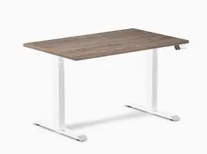 Desky Dual Laminate Sit Stand Desk - Natural Walnut / 47.2 x 29.5 inches / White