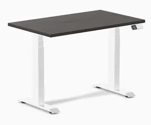 Desky Dual Mini Sit Stand Desk - Burnished Wood / 40 x 24 inches / White Desky Dual Mini Sit Stand Desk - Burnished Wood / 40 x 24 inches / White