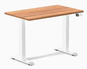 Desky Dual Mini Sit Stand Desk - Prime Oak / 40 x 24 inches / White Desky Dual Mini Sit Stand Desk - Prime Oak / 40 x 24 inches / White