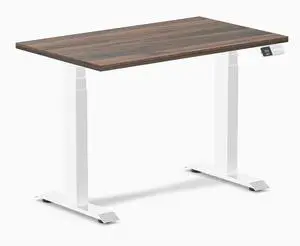 Desky Dual Mini Sit Stand Desk - Jarrah Legno / 40 x 24 inches / White