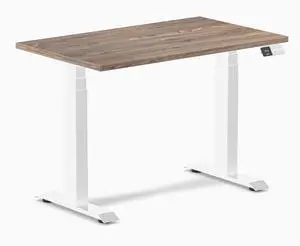 Desky Dual Mini Sit Stand Desk - Natural Walnut / 40 x 24 inches / White