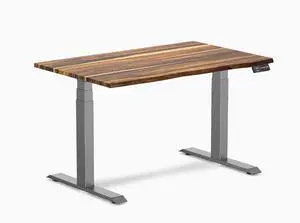 Desky Dual Hardwood Sit Stand Desk - Pheasantwood / 48 x 30 inches / Space Grey