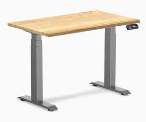 Desky Dual Mini Hardwood Sit Stand Desk - White Oak / 40 x 24 inches / Space Grey Desky Dual Mini Hardwood Sit Stand Desk - White Oak / 40 x 24 inches / Space Grey