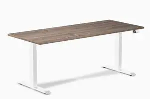 Desky Dual Laminate Sit Stand Desk - Natural Walnut / 70.9 x 29.5 inches / White Desky Dual Laminate Sit Stand Desk - Natural Walnut / 70.9 x 29.5 inches / White