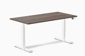 Desky Dual Laminate Sit Stand Desk - Jarrah Legno / 59.1 x 29.5 inches / White Desky Dual Laminate Sit Stand Desk - Jarrah Legno / 59.1 x 29.5 inches / White
