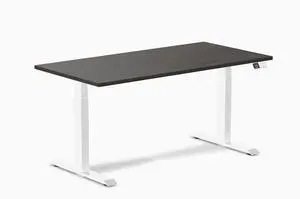 Desky Dual Laminate Sit Stand Desk - Burnished Wood / 59.1 x 29.5 inches / White Desky Dual Laminate Sit Stand Desk - Burnished Wood / 59.1 x 29.5 inches / White
