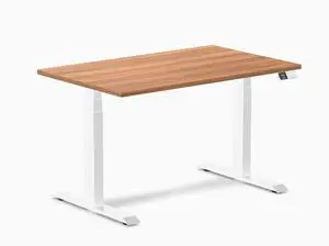 Desky Dual Laminate Sit Stand Desk - Prime Oak / 47.2 x 29.5 inches / White Desky Dual Laminate Sit Stand Desk - Prime Oak / 47.2 x 29.5 inches / White