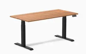 Desky Dual Laminate Sit Stand Desk - Prime Oak / 59.1 x 29.5 inches / Matte Black Desky Dual Laminate Sit Stand Desk - Prime Oak / 59.1 x 29.5 inches / Matte Black