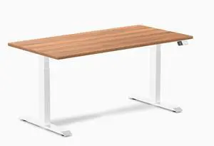 Desky Dual Laminate Sit Stand Desk - Prime Oak / 59.1 x 29.5 inches / White Desky Dual Laminate Sit Stand Desk - Prime Oak / 59.1 x 29.5 inches / White