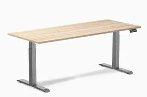Desky Dual Laminate Sit Stand Desk - Classic Oak / 70.9 x 29.5 inches / Space Grey