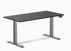 Desky Dual Laminate Sit Stand Desk - Burnished Wood / 59.1 x 29.5 inches / Space Grey